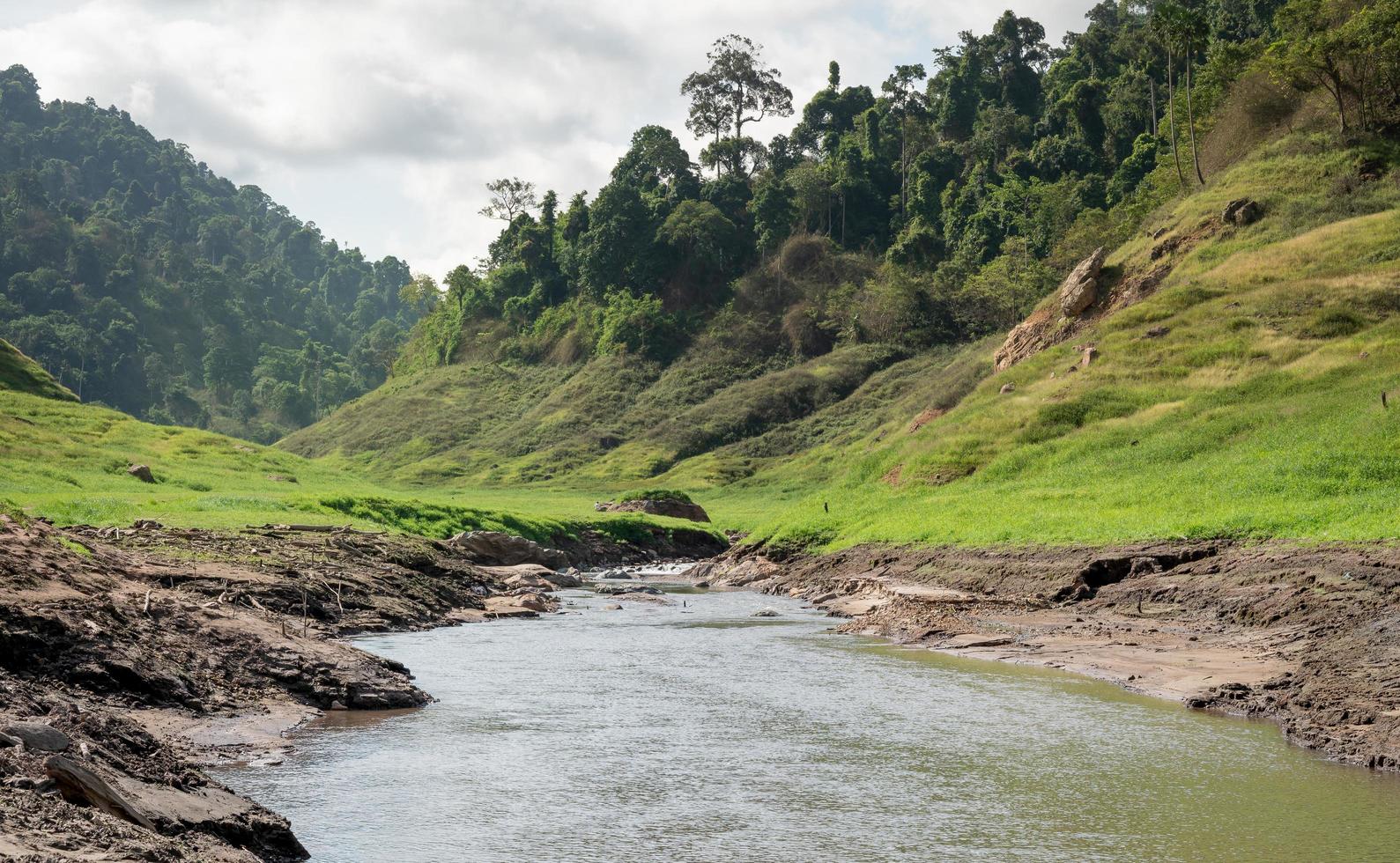 The scenic view of  Chong lom valley, Fresh and abundant in the national park a famous tourist attraction at Khun Dan Prakan Chon Dam, Nakorn Nayok province, Thailand photo