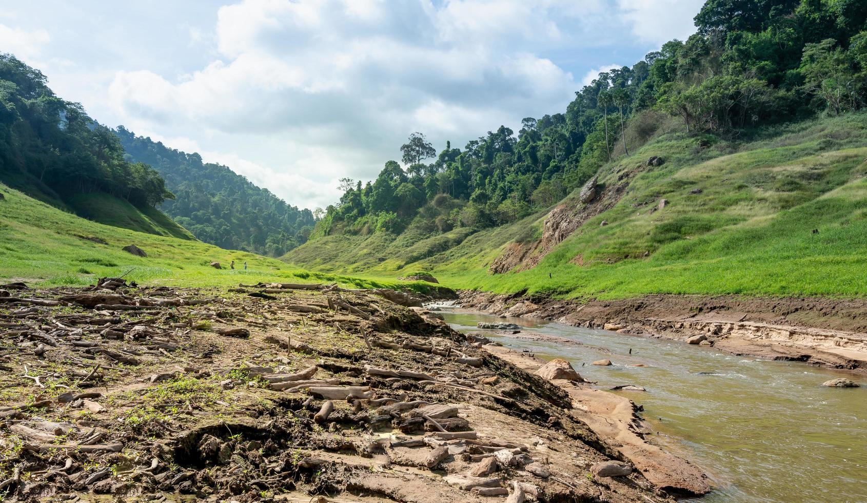 The scenic view of  Chong lom valley, Fresh and abundant in the national park a famous tourist attraction at Khun Dan Prakan Chon Dam, Nakorn Nayok province, Thailand photo