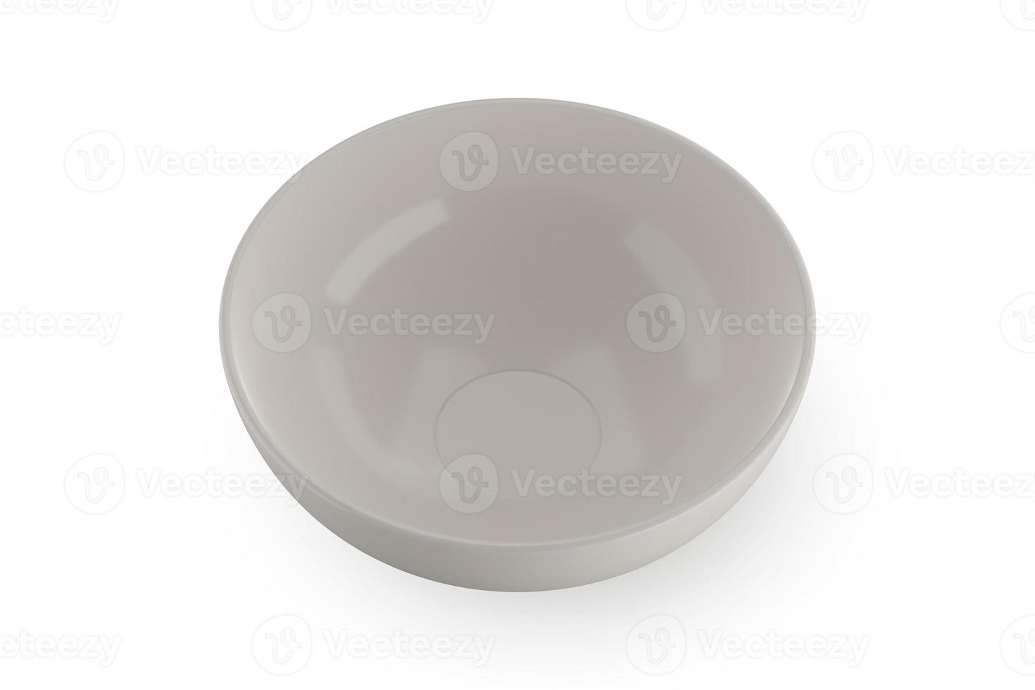 White bowl isolated on white background 3D rendering photo