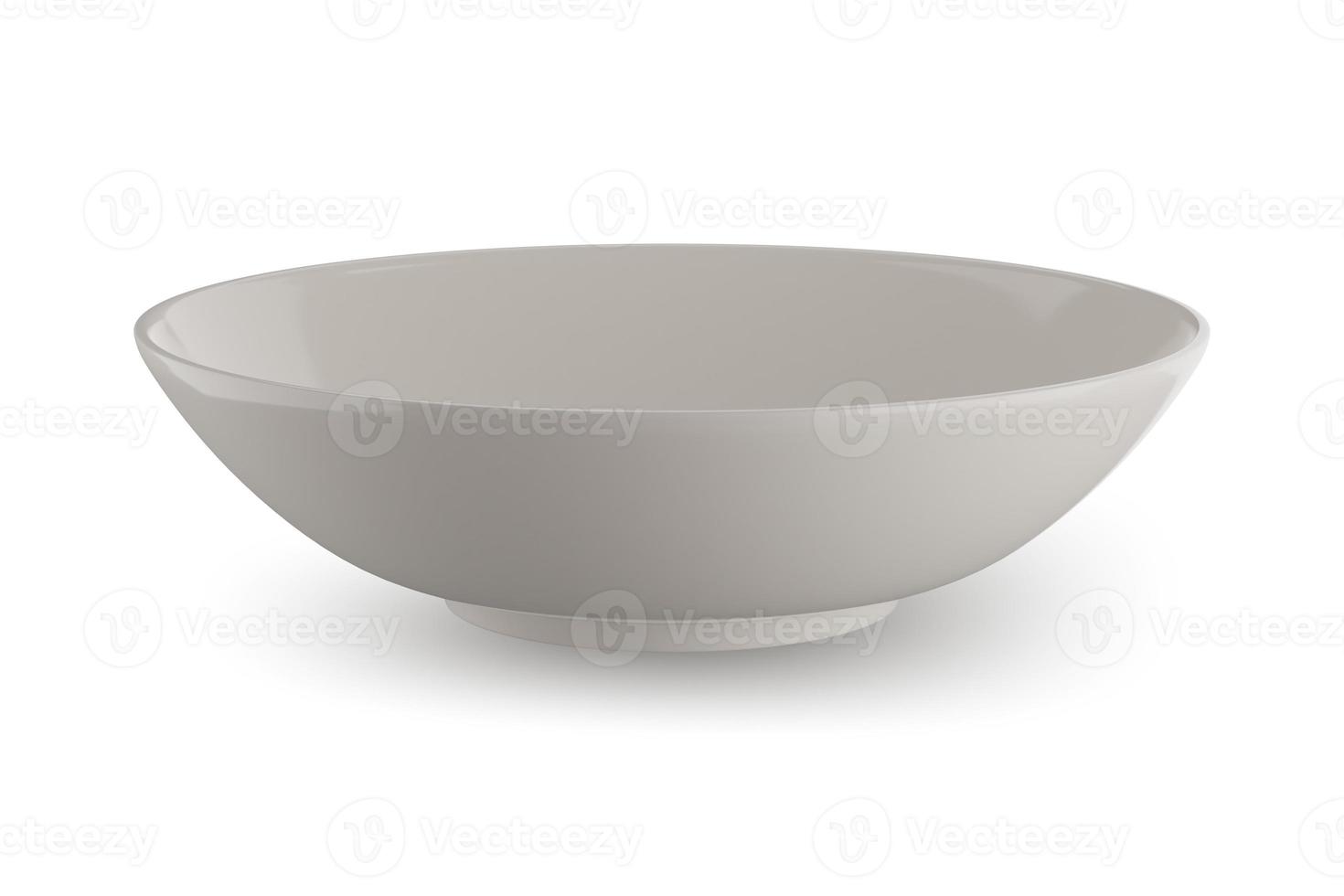 plato blanco aislado sobre fondo blanco renderizado 3d foto