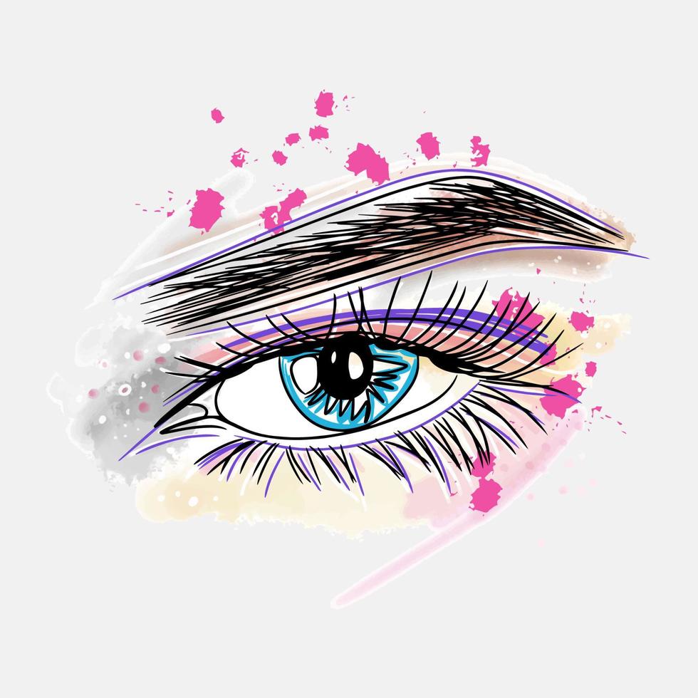 maquillaje de ojos, sombra de ojos, moda, diseño de maquillaje vector