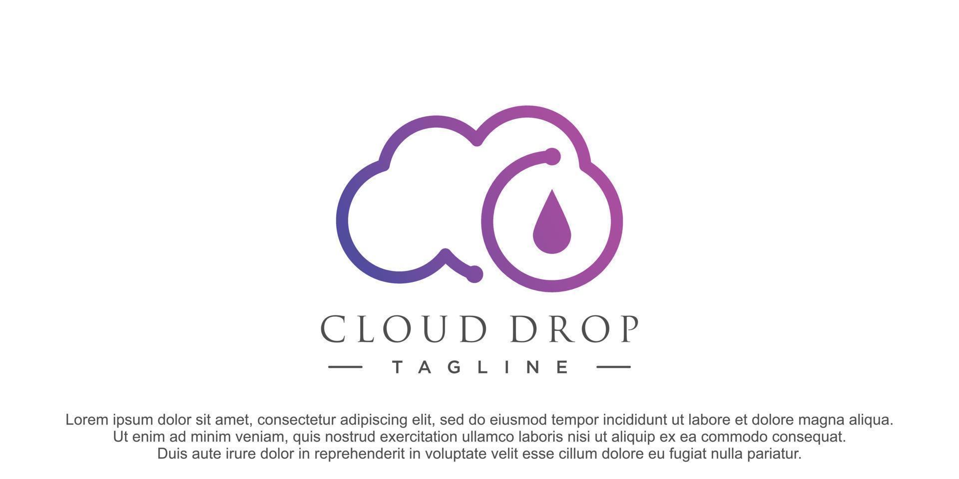 Cloud drop logo concept for icon illustration vector