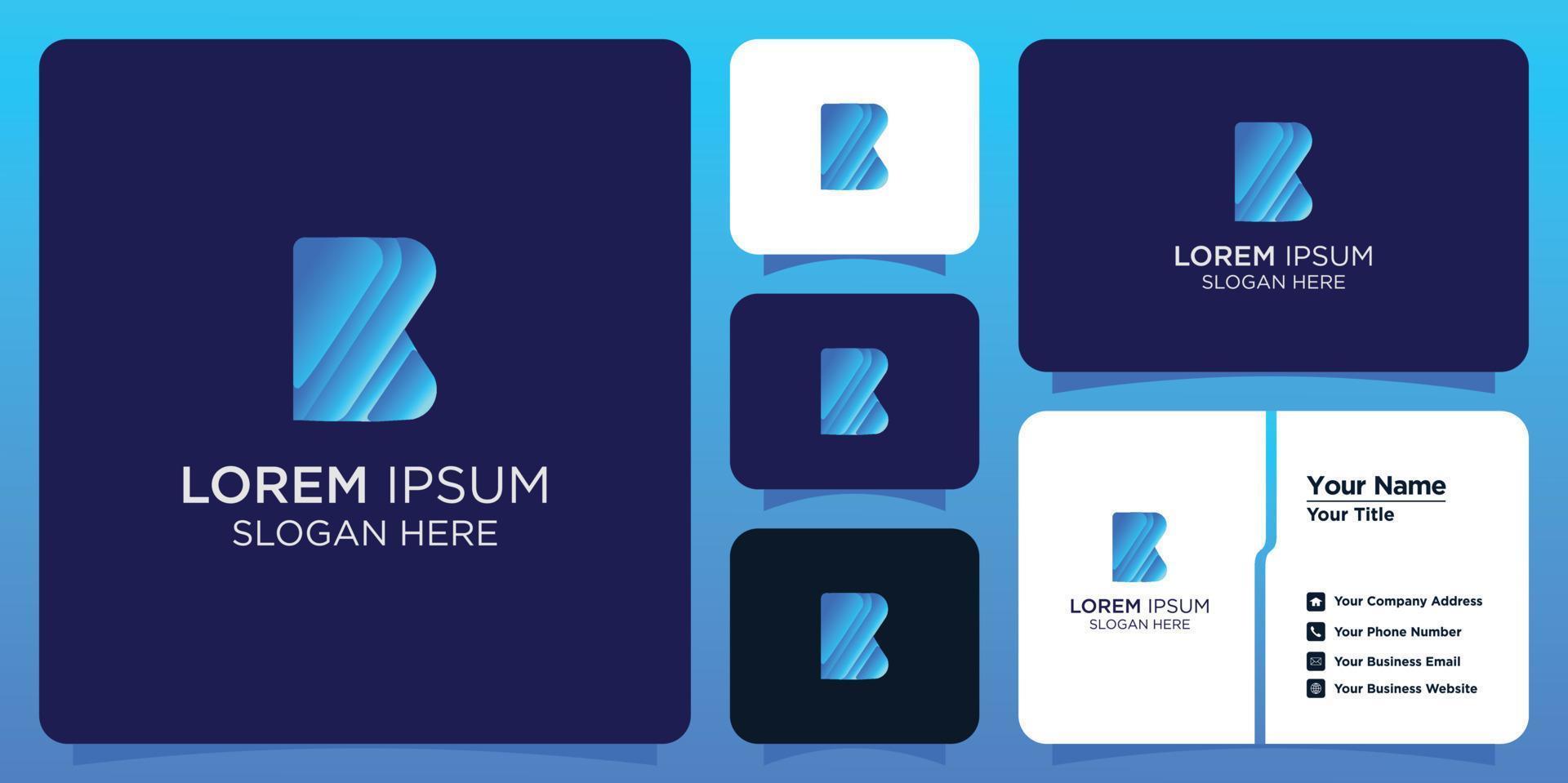 technology letter B logo and branding card vector