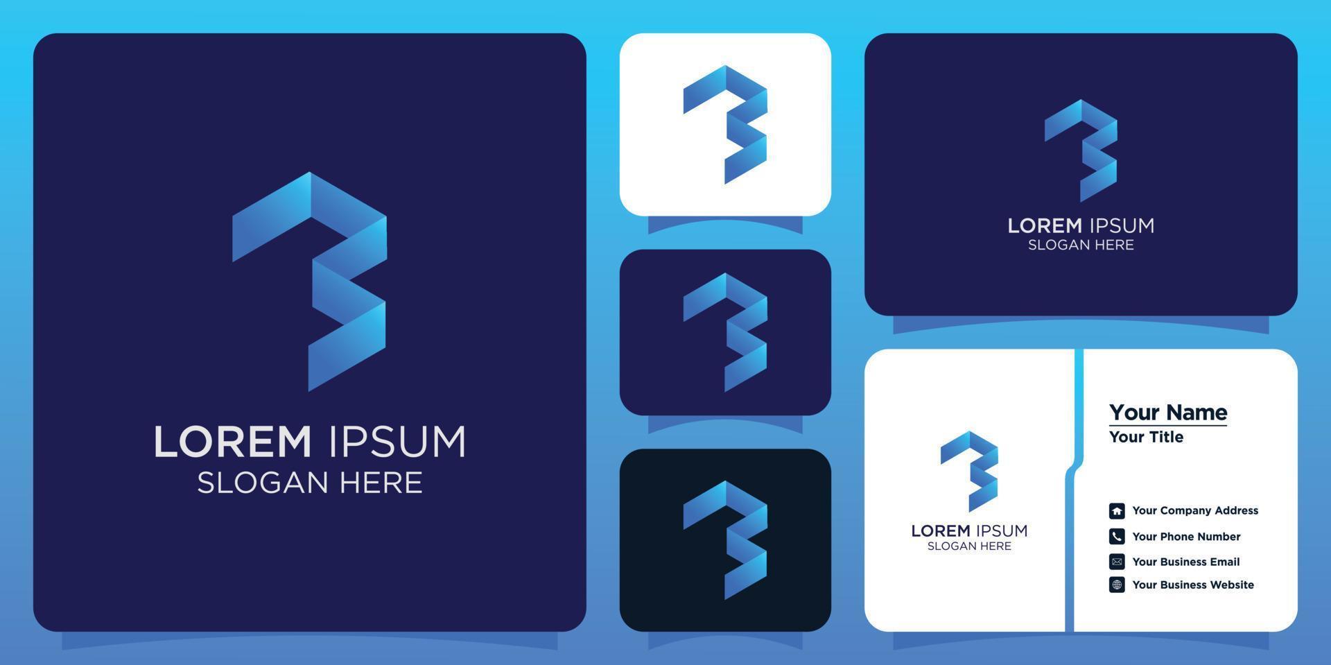 technology letter B logo and branding card vector