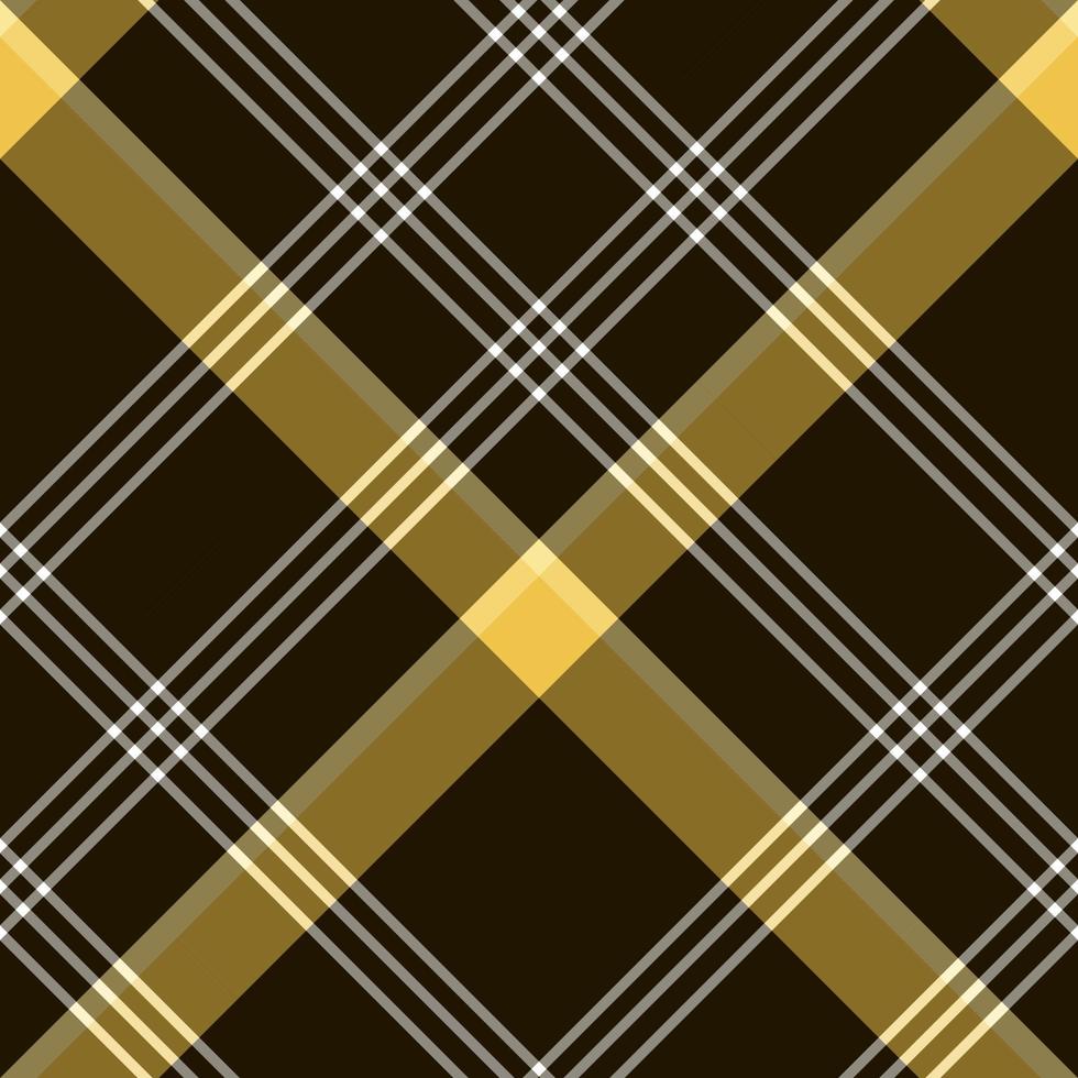 Seamless pattern in dark brown, discreet yellow and white colors for plaid, fabric, textile, clothes, tablecloth and other things. Vector image. 2