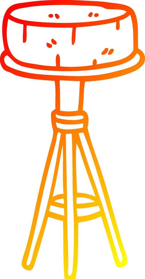 warm gradient line drawing cartoon breakfast stool vector