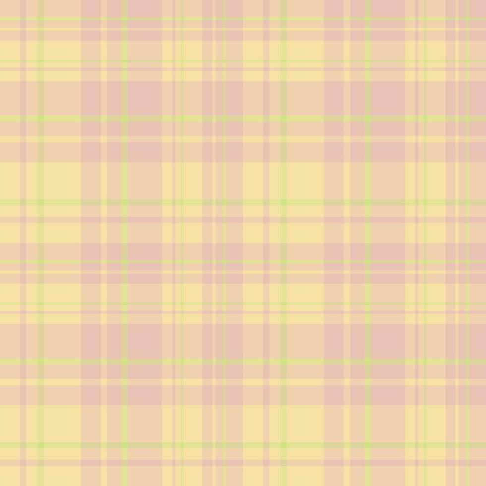 Seamless pattern in exquisite cozy yellow, pink and light green colors for plaid, fabric, textile, clothes, tablecloth and other things. Vector image.