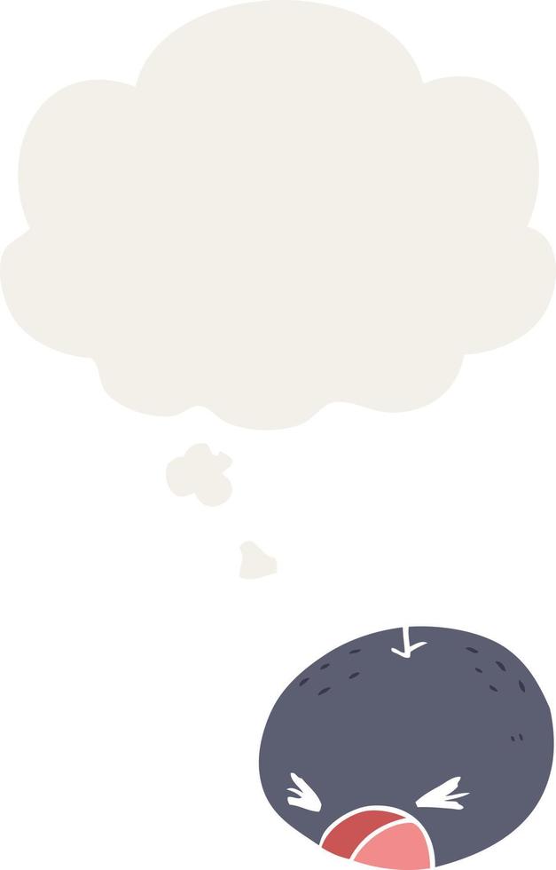 cartoon spider and thought bubble in retro style vector