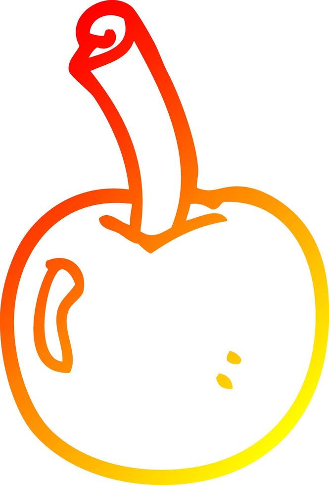warm gradient line drawing cartoon cherry vector