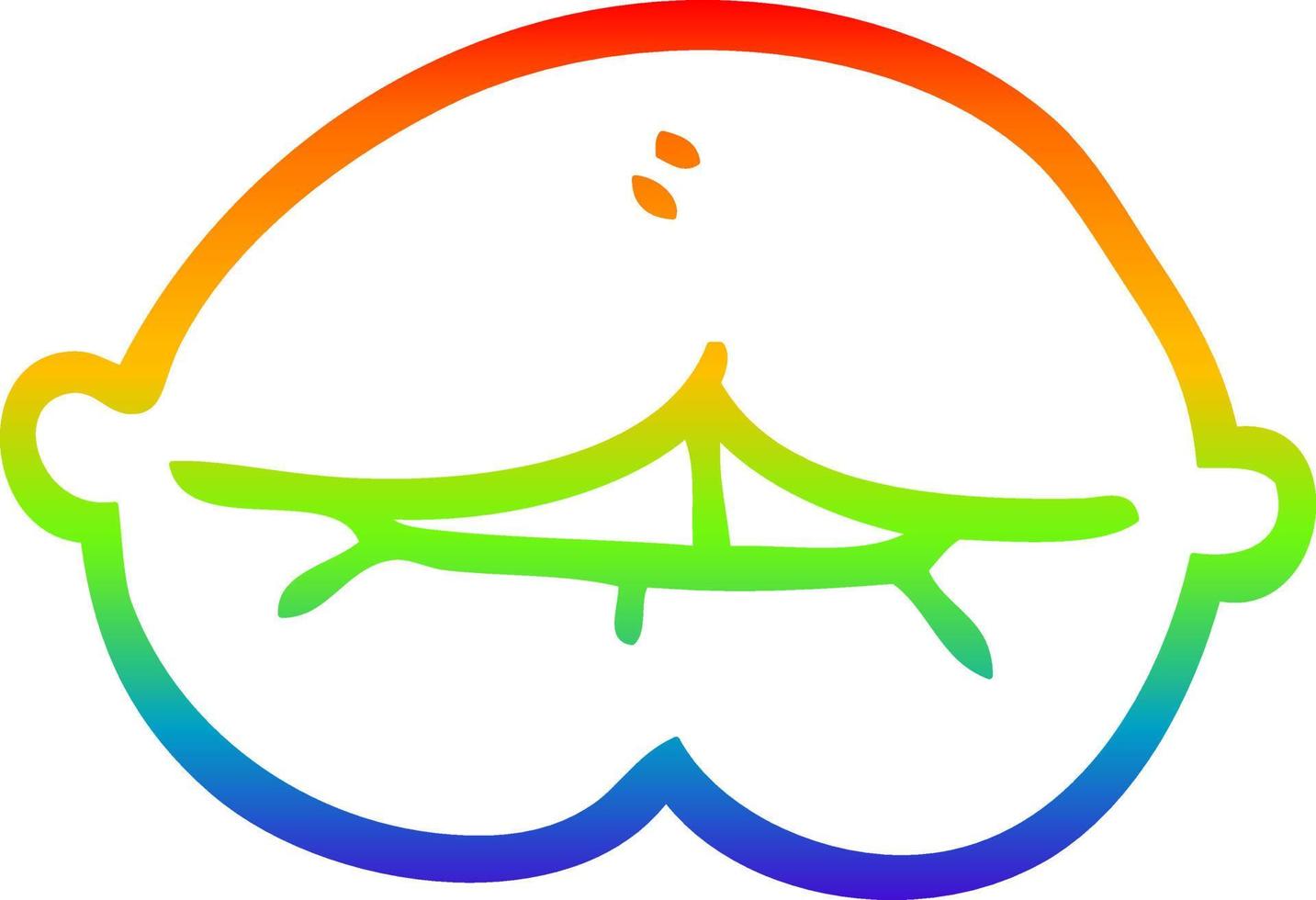 rainbow gradient line drawing cartoon mouth biting lower lip vector