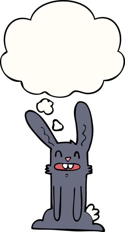 cartoon rabbit and thought bubble vector