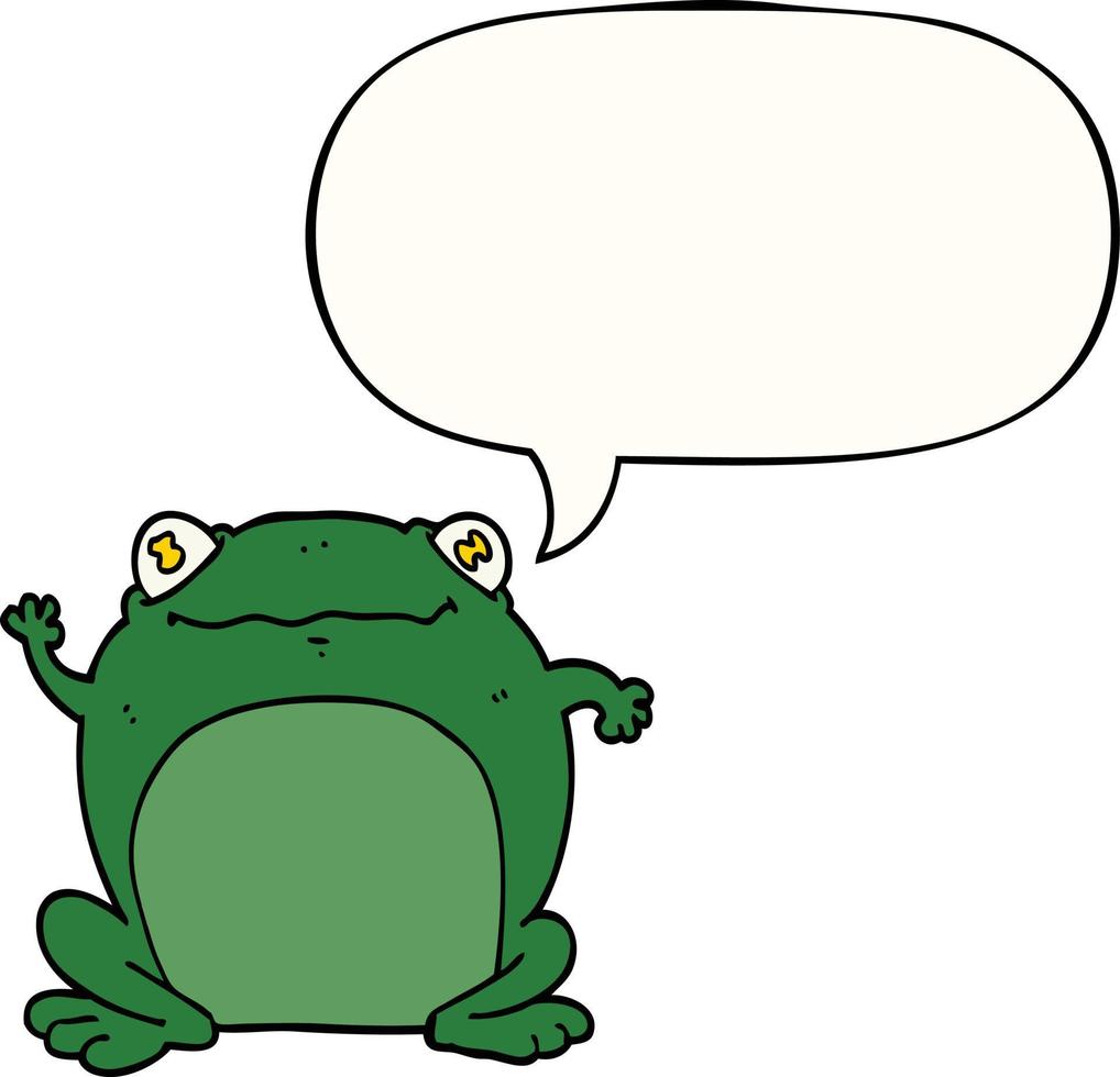 cartoon frog and speech bubble vector