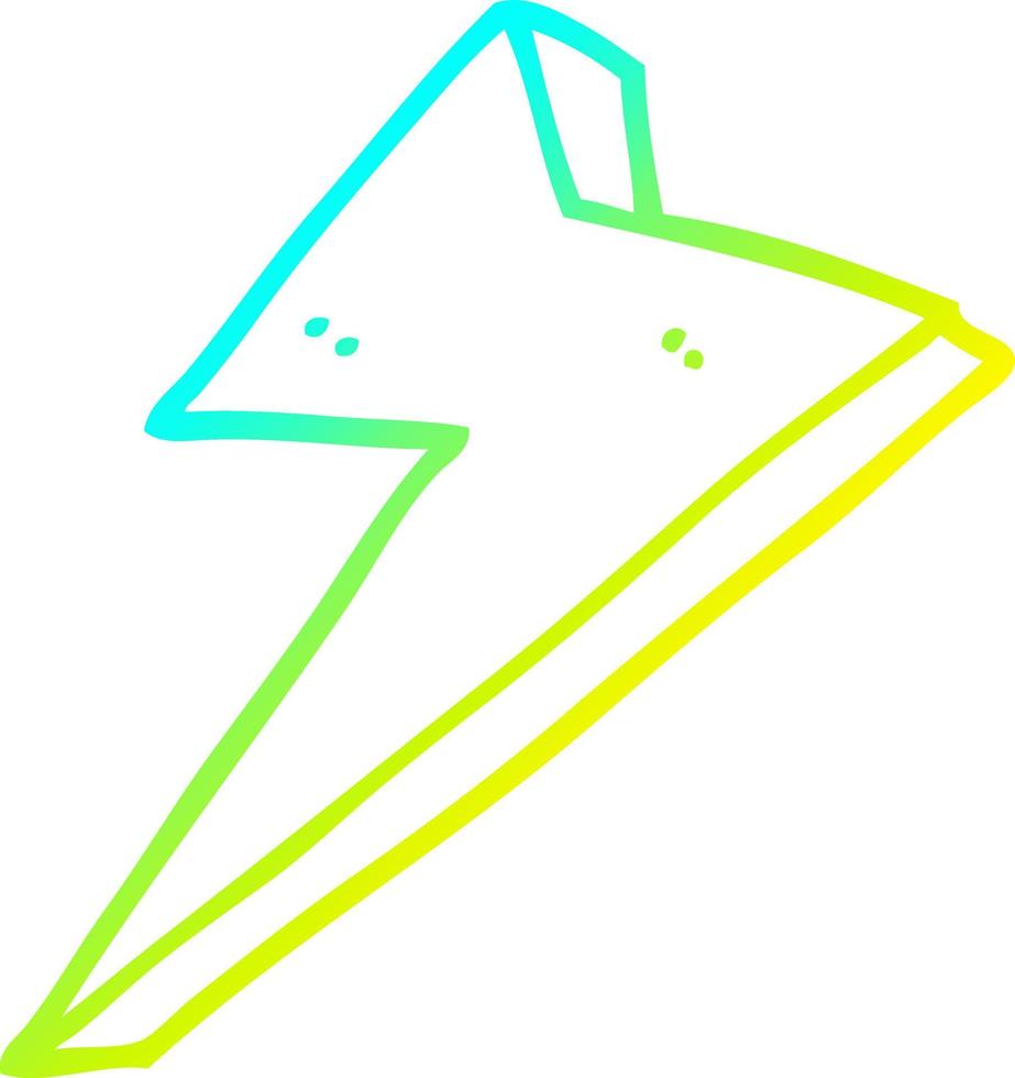 cold gradient line drawing cartoon lightning vector