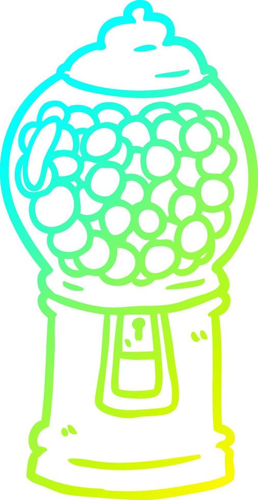 cold gradient line drawing gumball machine vector