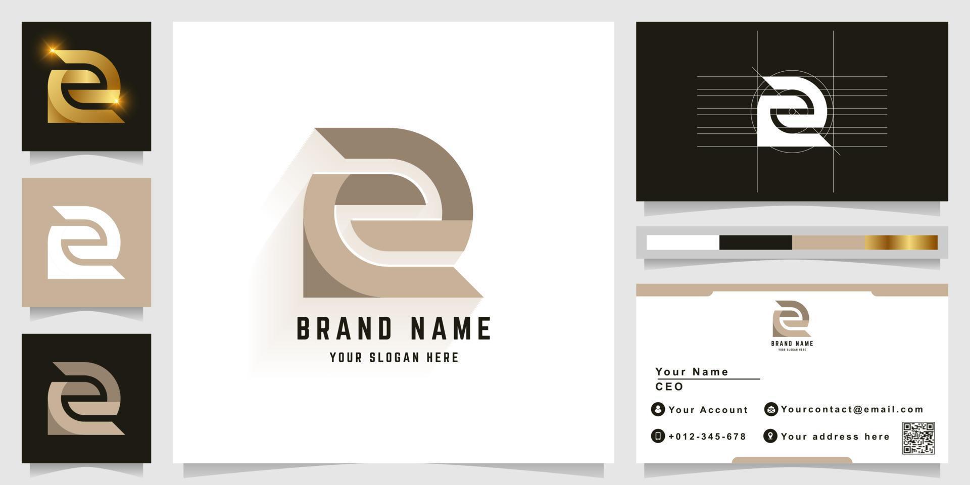 Letter Z or CZ monogram logo with business card design vector