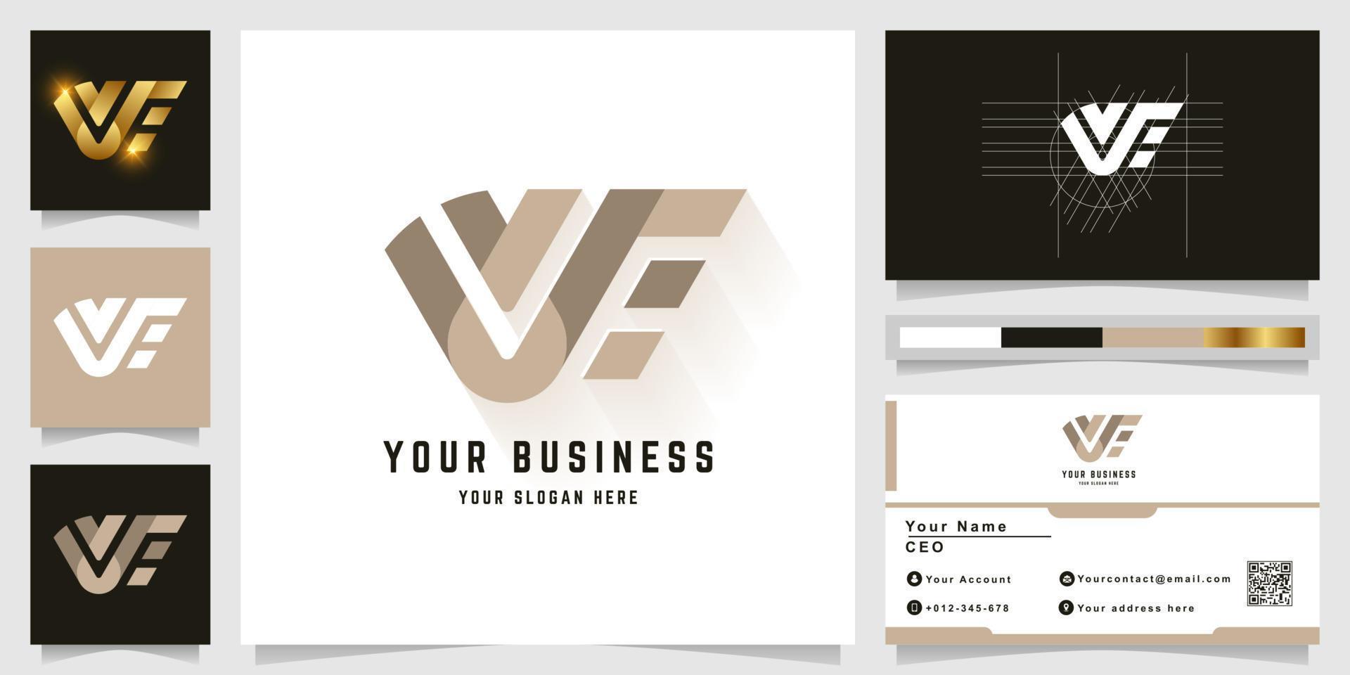 Letter V or VE monogram logo with business card design vector