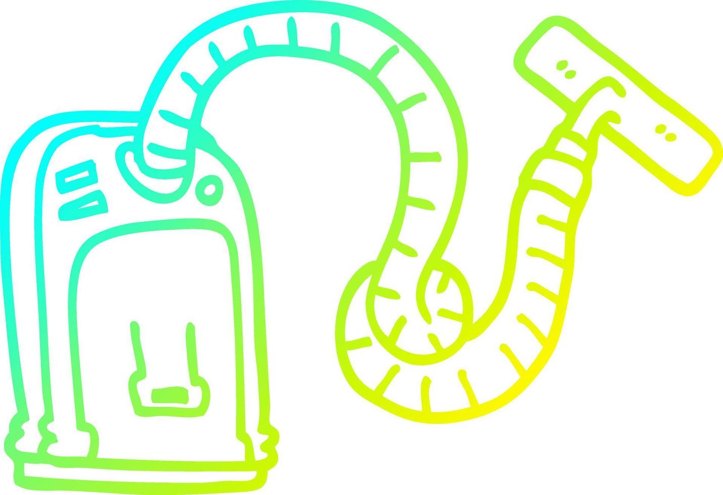 cold gradient line drawing cartoon vacuum cleaner vector