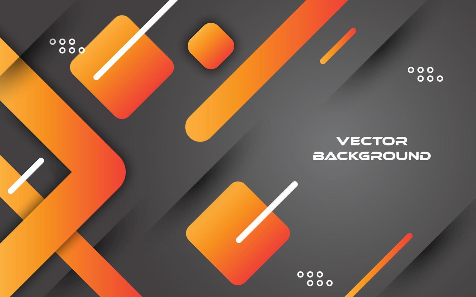 Template corporate banner of orange and black glossy stripes on black background. vector