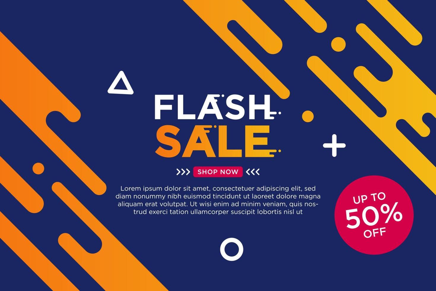 Flash sale discount banner template promotion vector