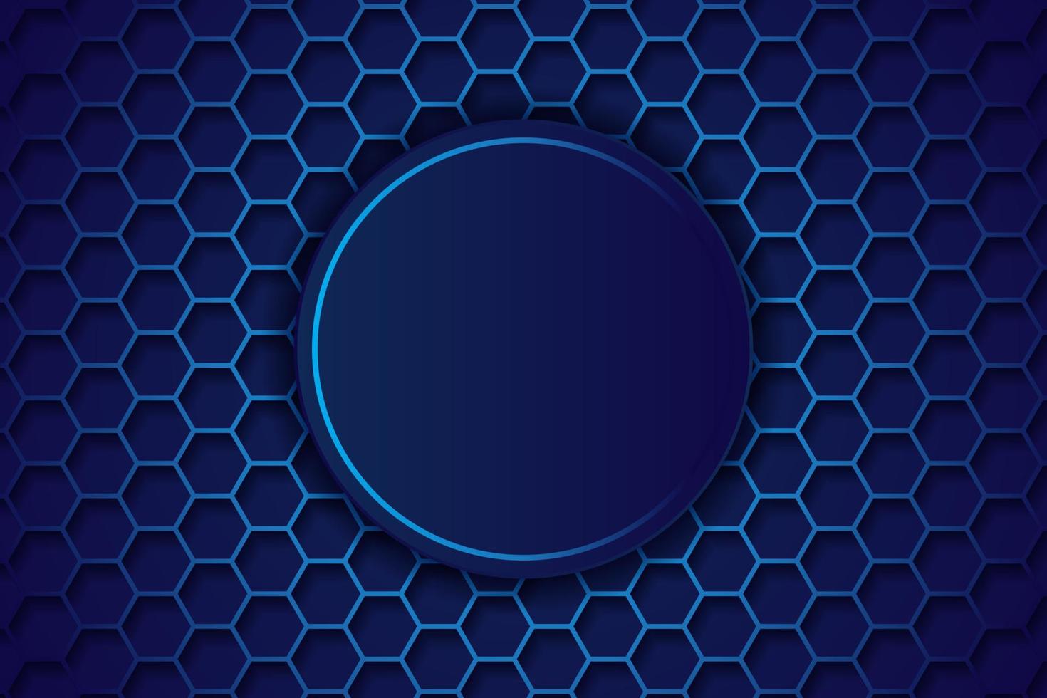 fondo azul oscuro. textura de fibra de carbono hexagonal oscura. Fondo de acero de textura de metal de panal azul marino. vector