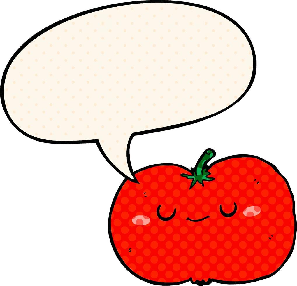 cartoon apple and speech bubble in comic book style vector