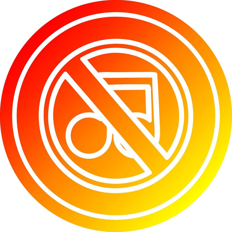 no music circular in hot gradient spectrum vector