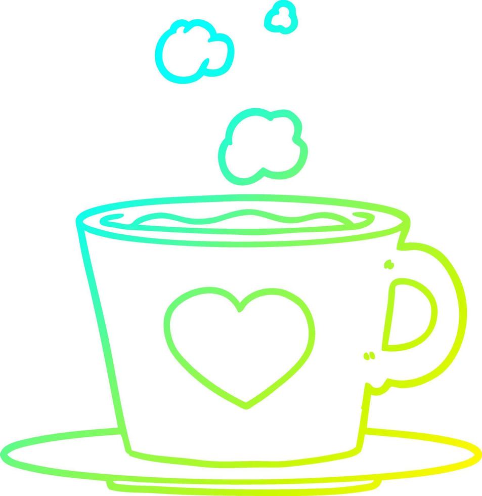 cold gradient line drawing a lovely cup of coffee vector