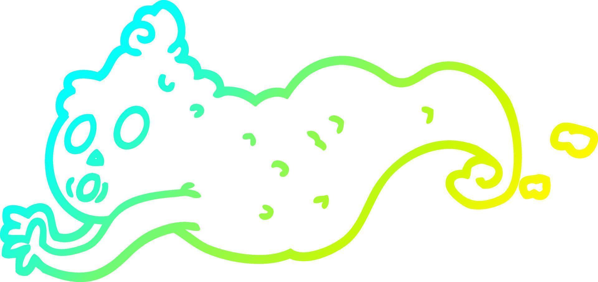 cold gradient line drawing cartoon spooky ghost vector