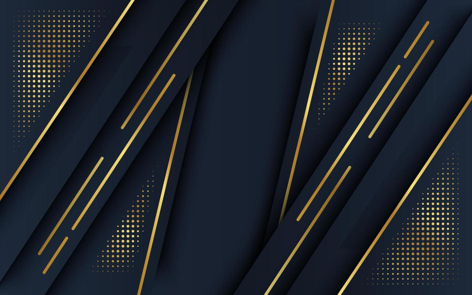 Luxury black background with a combination glowing golden dots with 3D style. vector