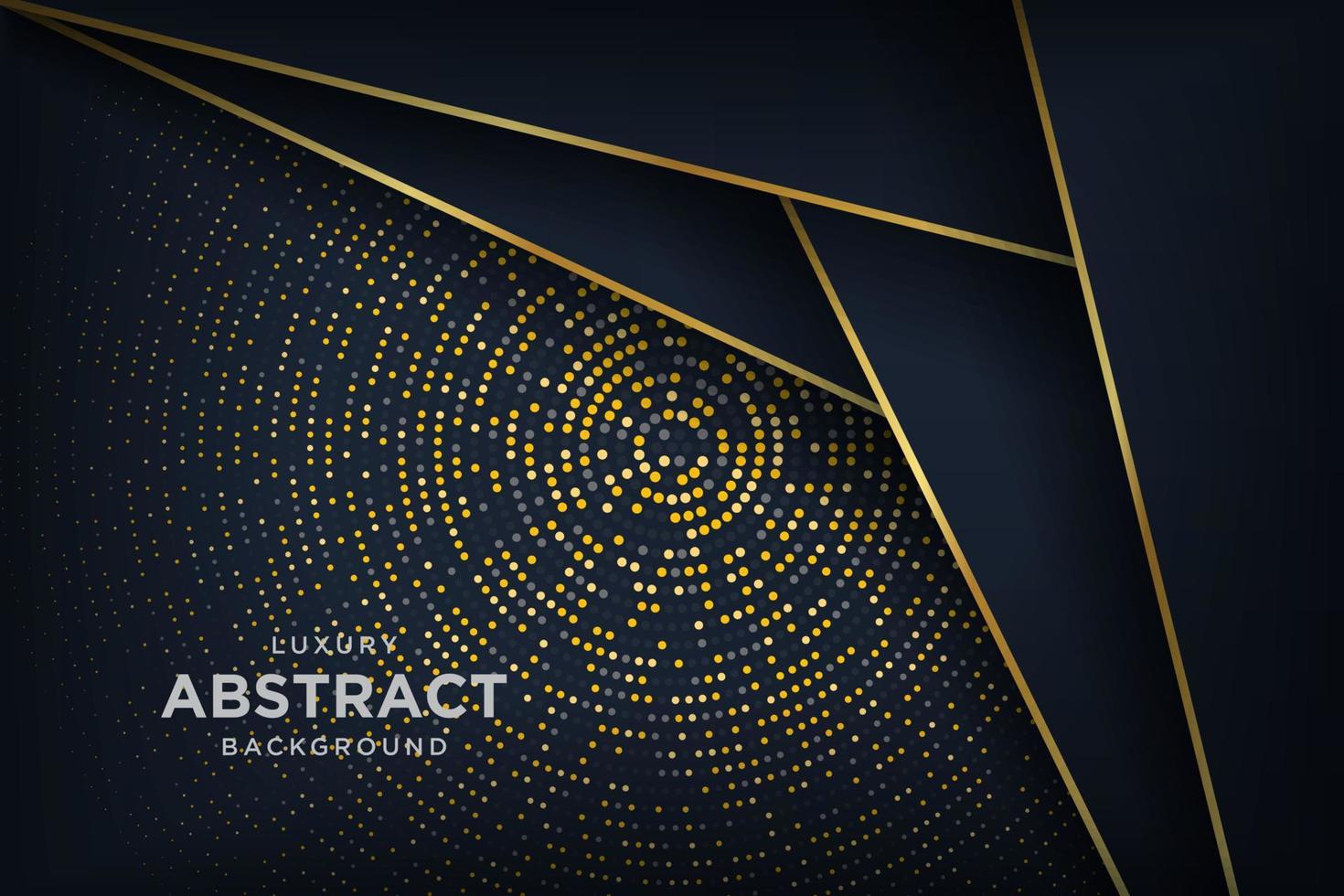 Luxury black background with a combination glowing golden dots with 3D style. vector