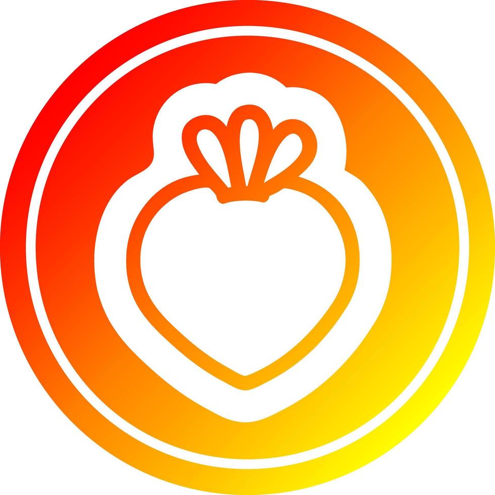 fresh fruit circular in hot gradient spectrum vector
