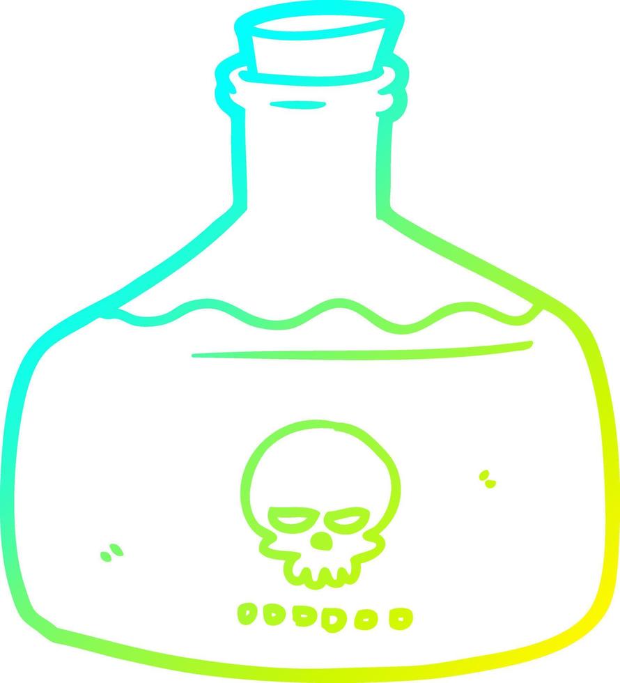 cold gradient line drawing cartoon vial of assassin poison vector