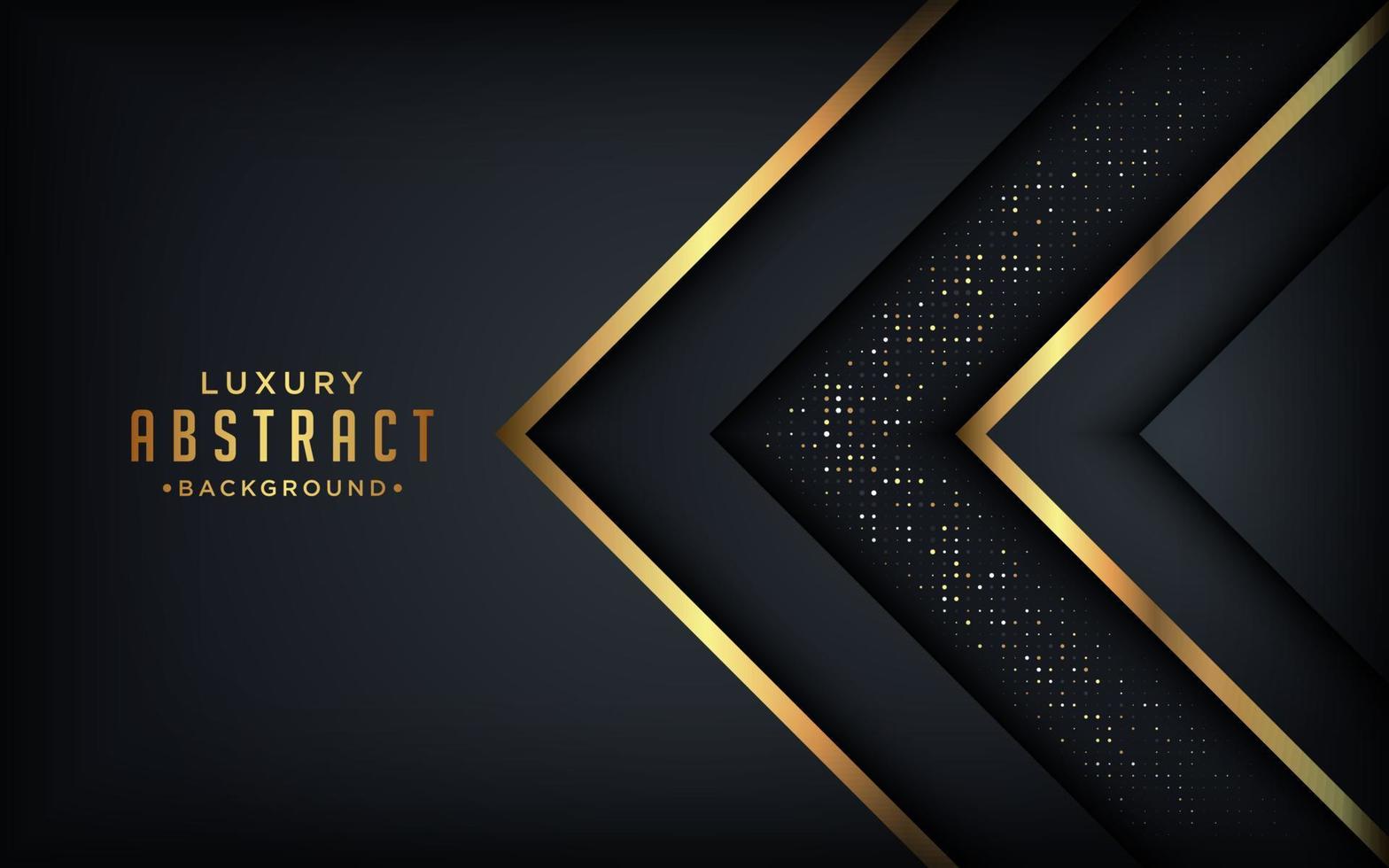 Luxury black background with a combination glowing golden dots with 3D style. vector