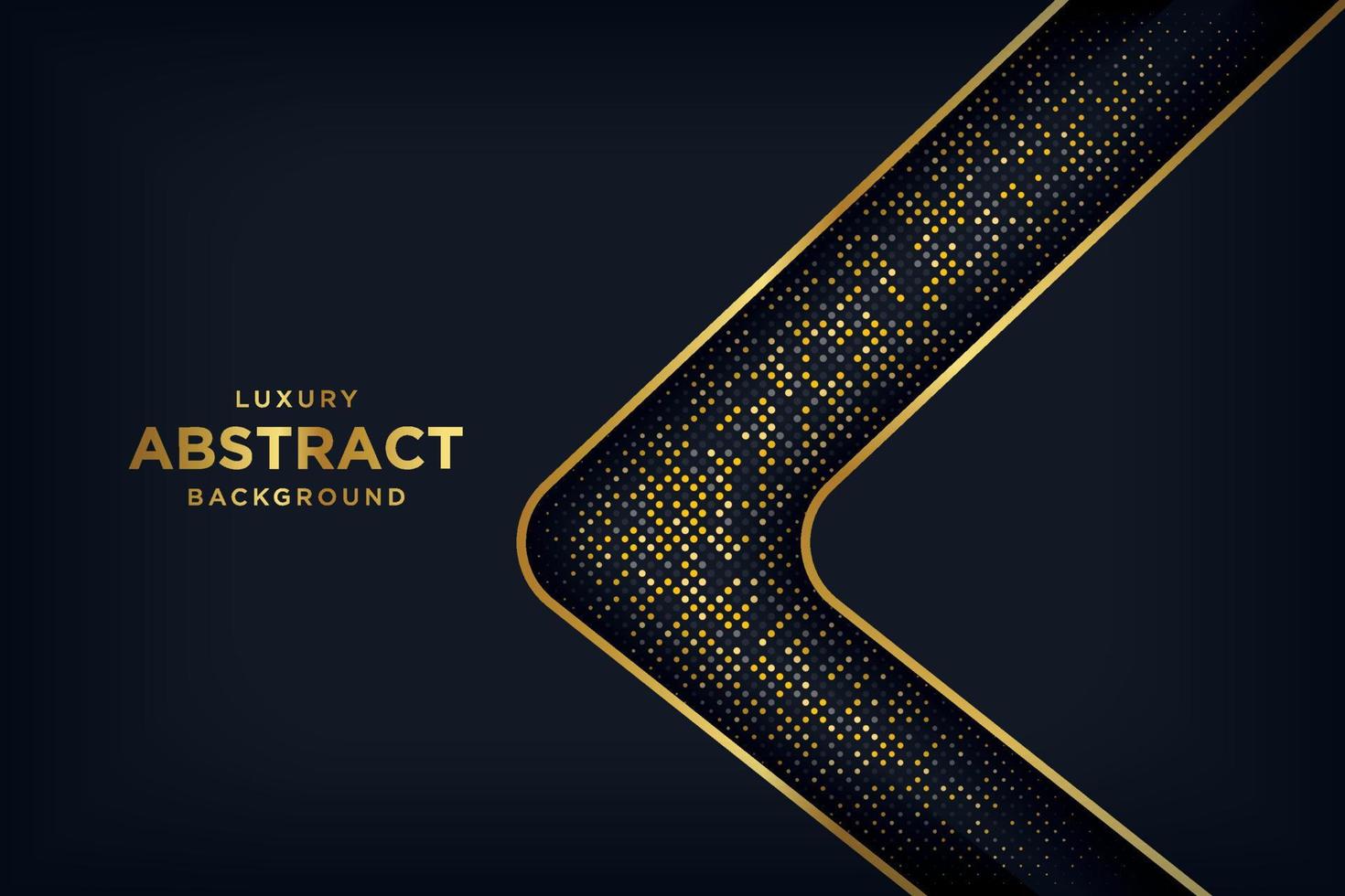 Luxury black background with a combination glowing golden dots with 3D style. vector