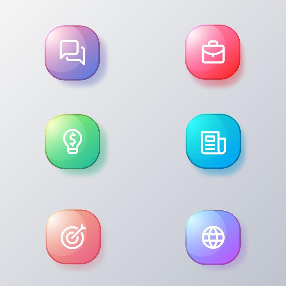 3d Gradient Business Icon vector