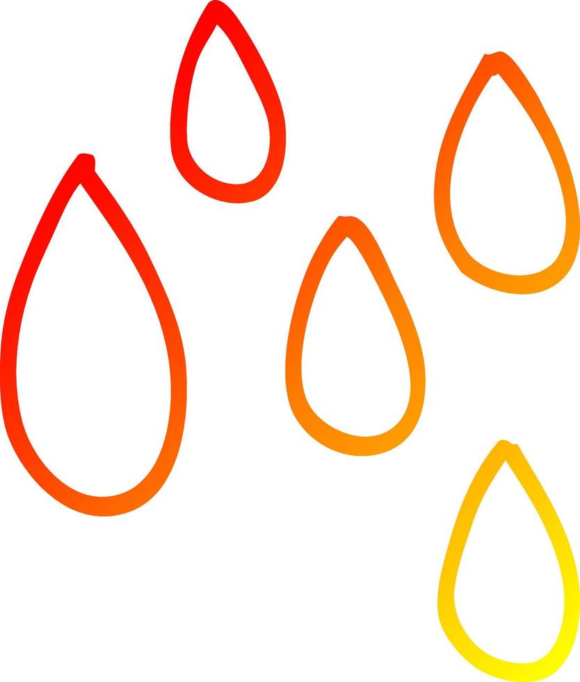 warm gradient line drawing cartoon rain drop vector
