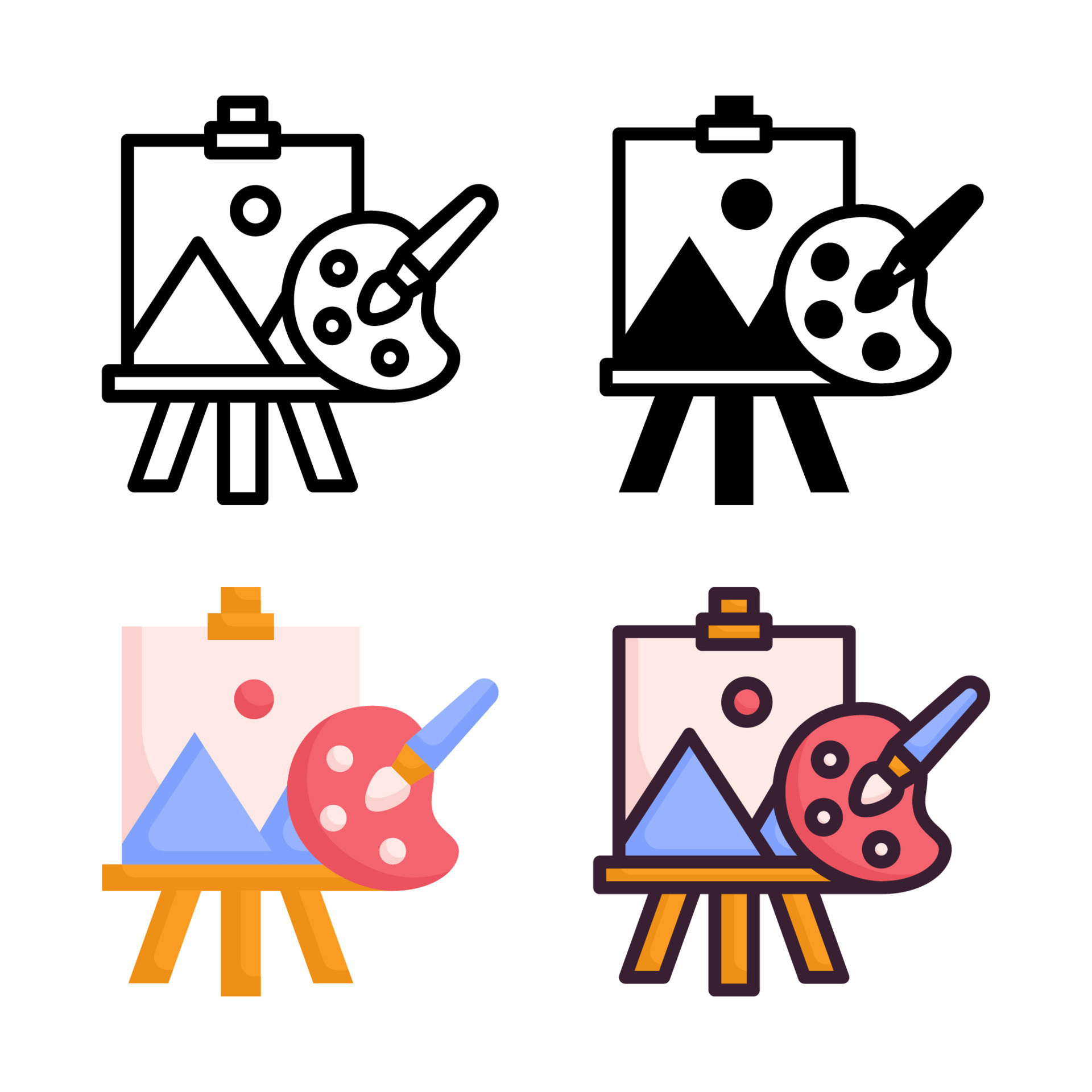 Art Icon Set Style Collection 10008850 Vector Art at Vecteezy