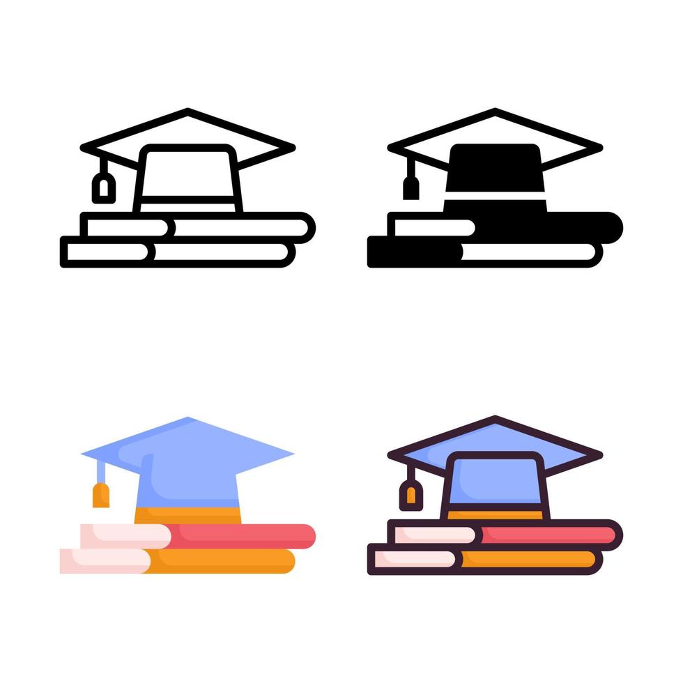 colección de estilo de conjunto de iconos de graduación vector