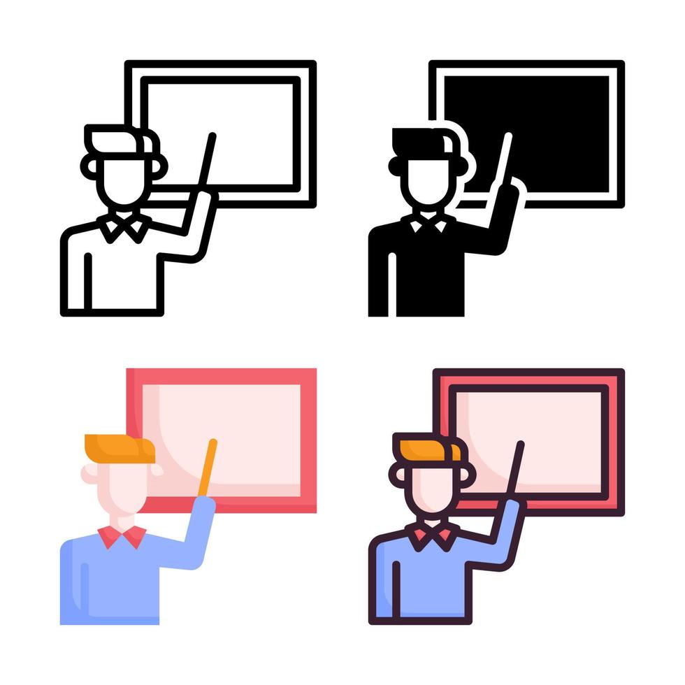 Teacher Icon Set Style Collection vector