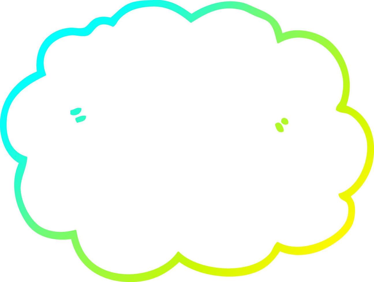 cold gradient line drawing cartoon cloud vector
