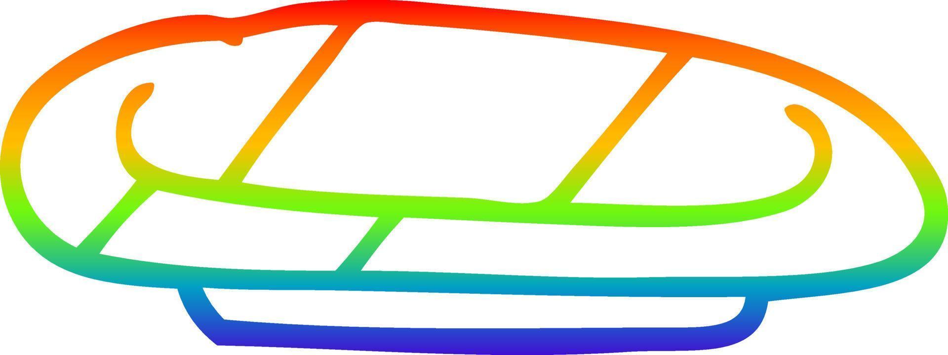 rainbow gradient line drawing cartoon striped plate vector