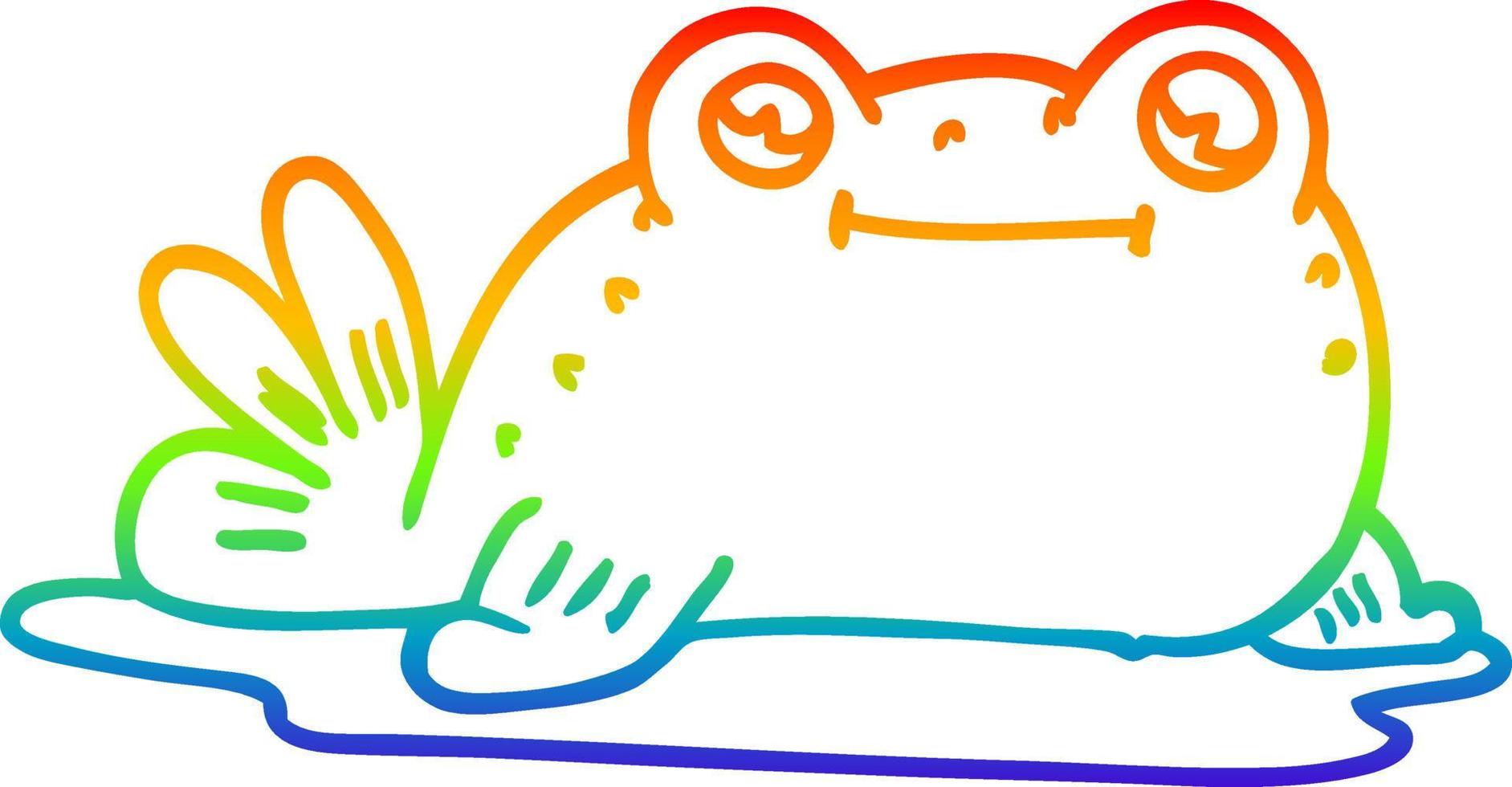 rainbow gradient line drawing cartoon fish vector