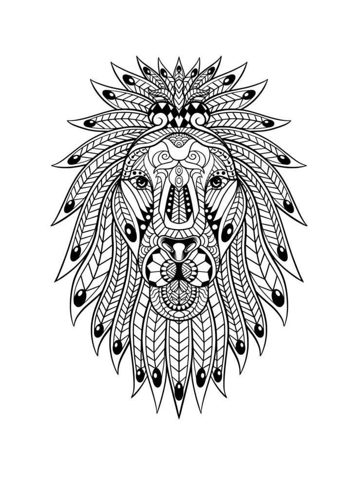 Lion full ornament vector