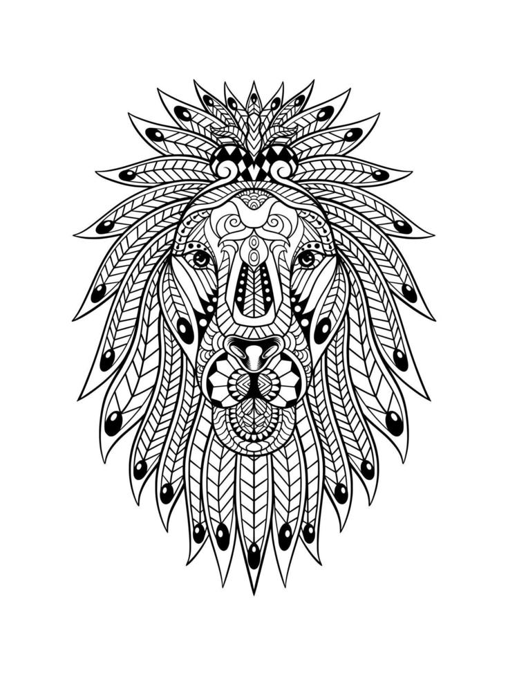 Lion full ornament vector