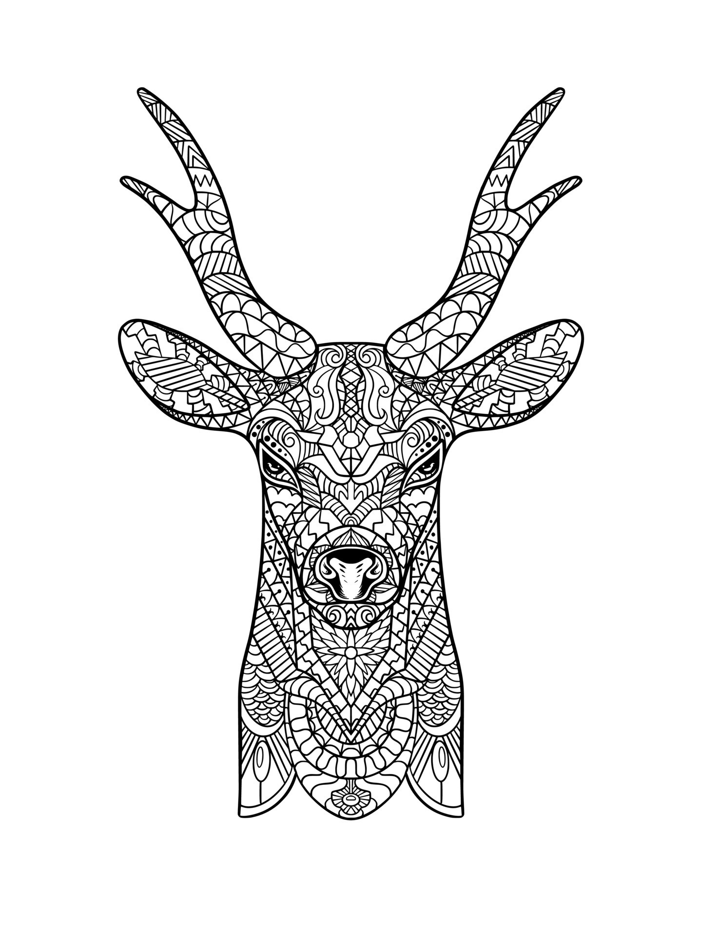 Deer full ornament 10009143 Vector Art at Vecteezy