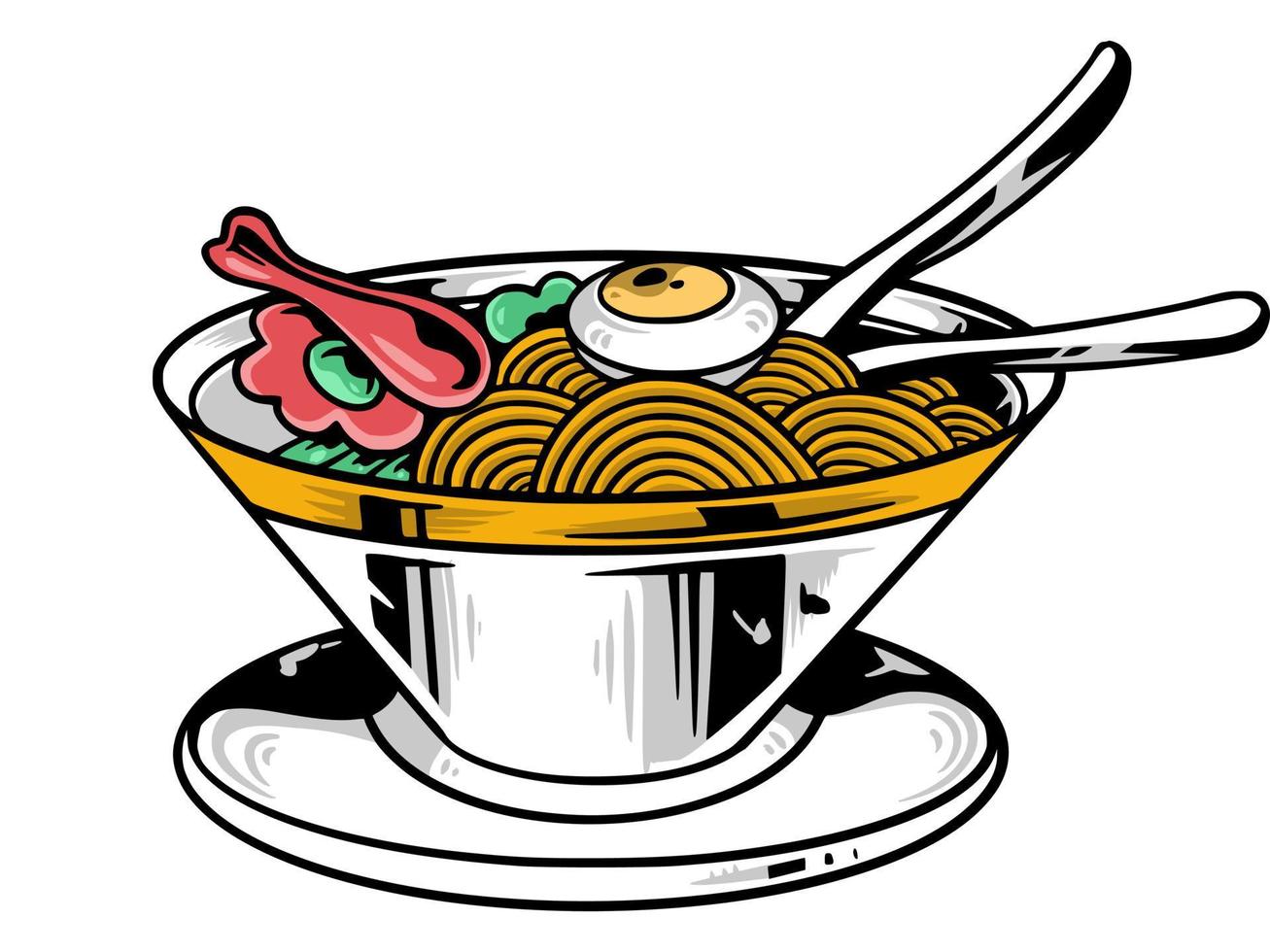 Ramen noodles illustration vector