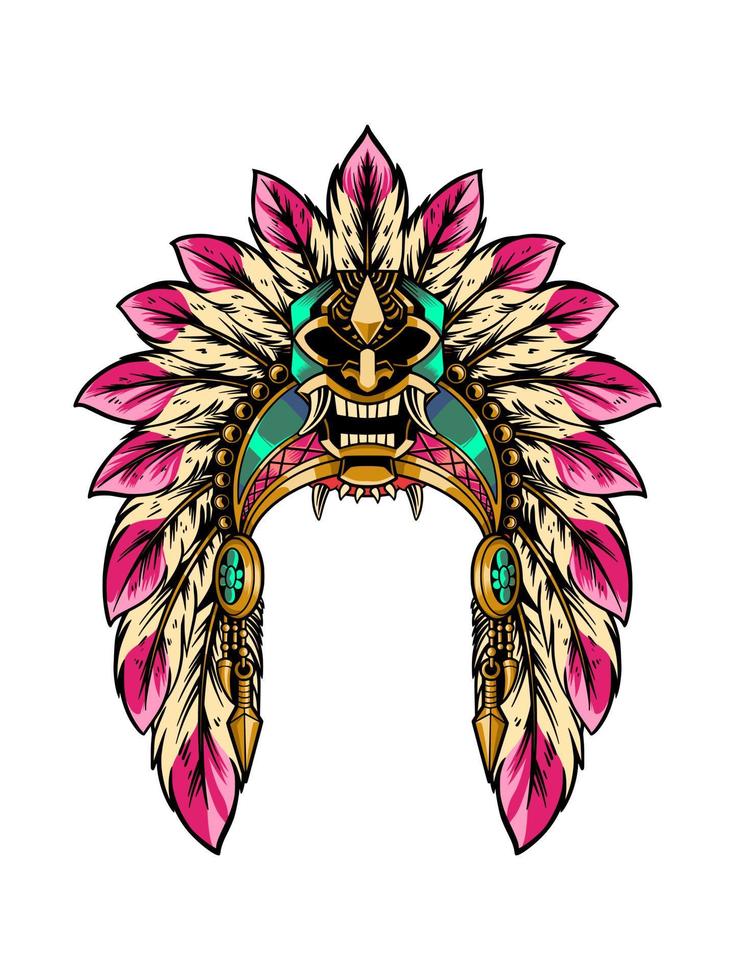 la corona tribal que debe llevar la tribu dayak como símbolo vector