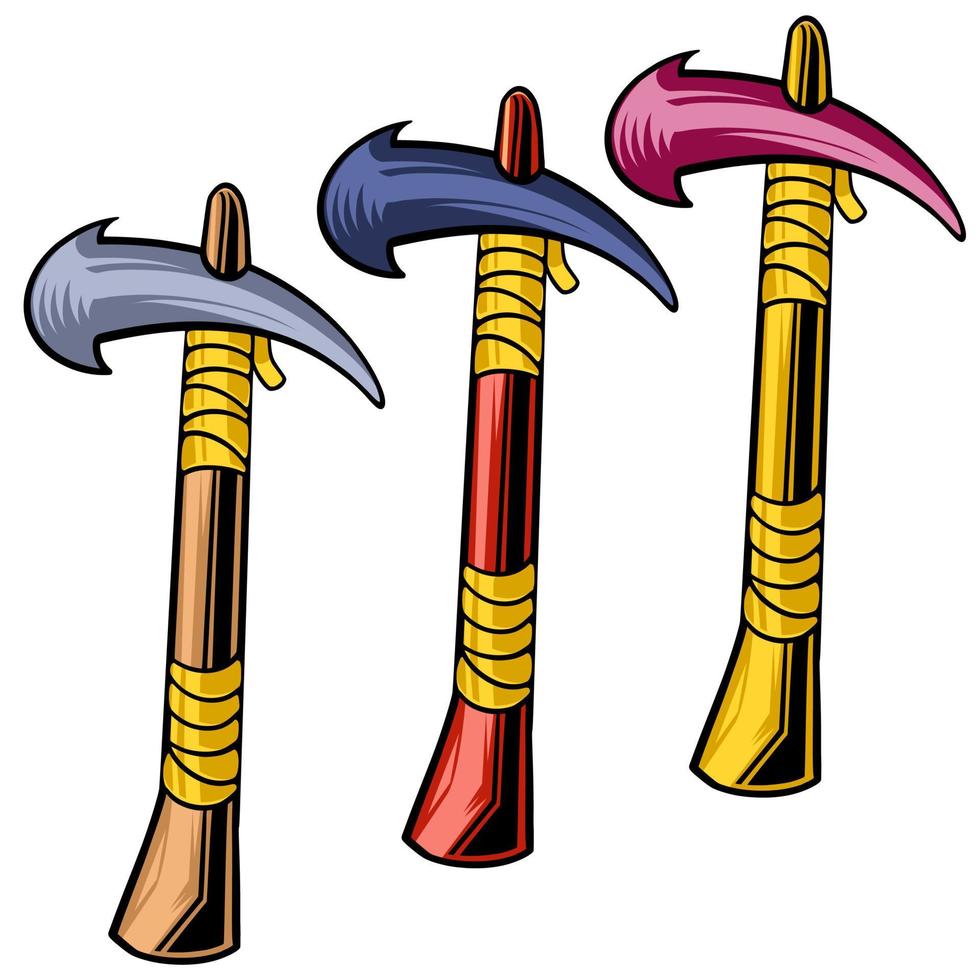 colorful hammers used in ancient times vector