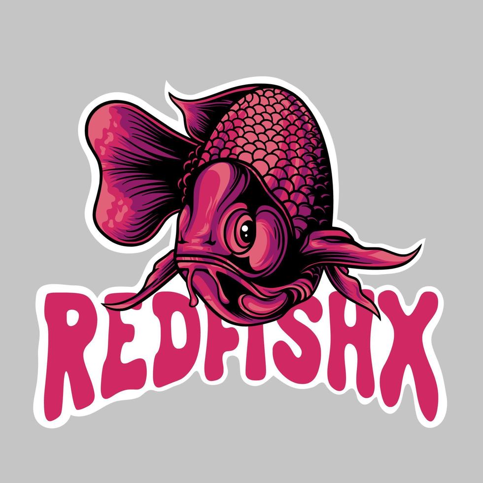 redfish a fish that brings good luck vector