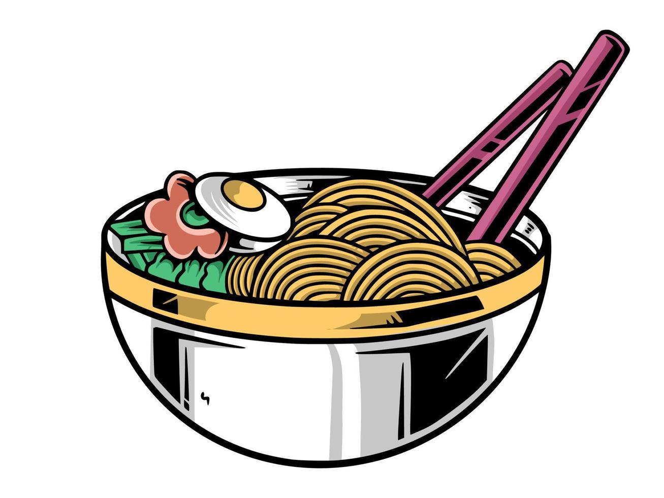 food ramen noodles vector